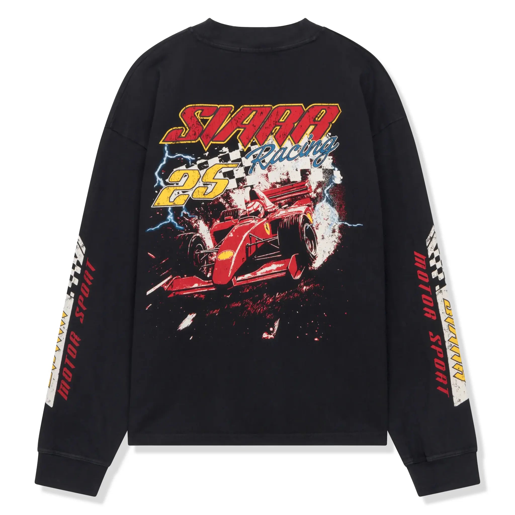 Back View of SIARR Motor Sport L/S Black T-Shirt